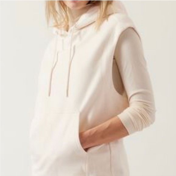 Athleta Retroplush Cocoon Hoodie Sweatshirt in Magnolia White Size S $109 - Picture 3 of 14